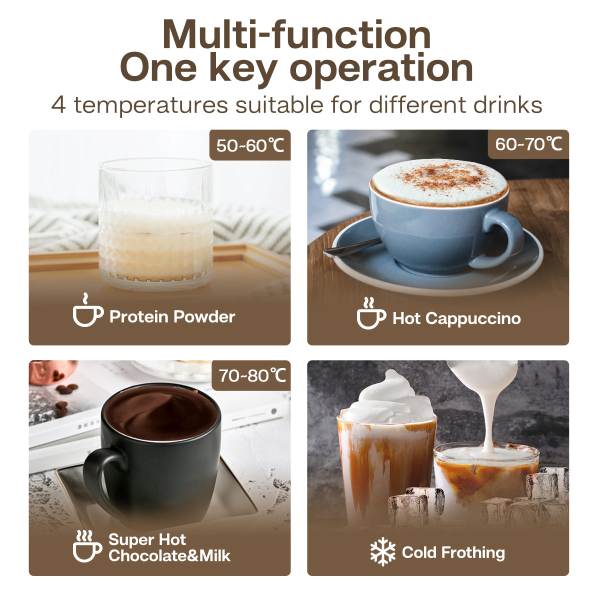 HiBREW 4 in 1 Milk Frother Fully automatic Milk Warmer M3A
