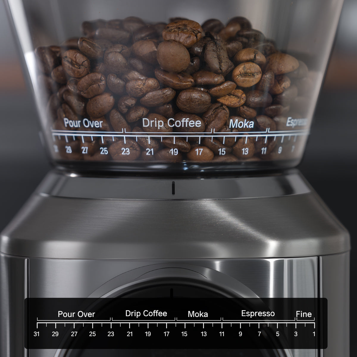 HiBREW G3 Plus: 31 مستوى للطحن الدقيق، تقنية بلازما مضادة للكهرباء الساكنة، مطحنة قهوة بشاشة لمس ذكية – مثالية للإسبريسو، الصب اليدوي والمزيد