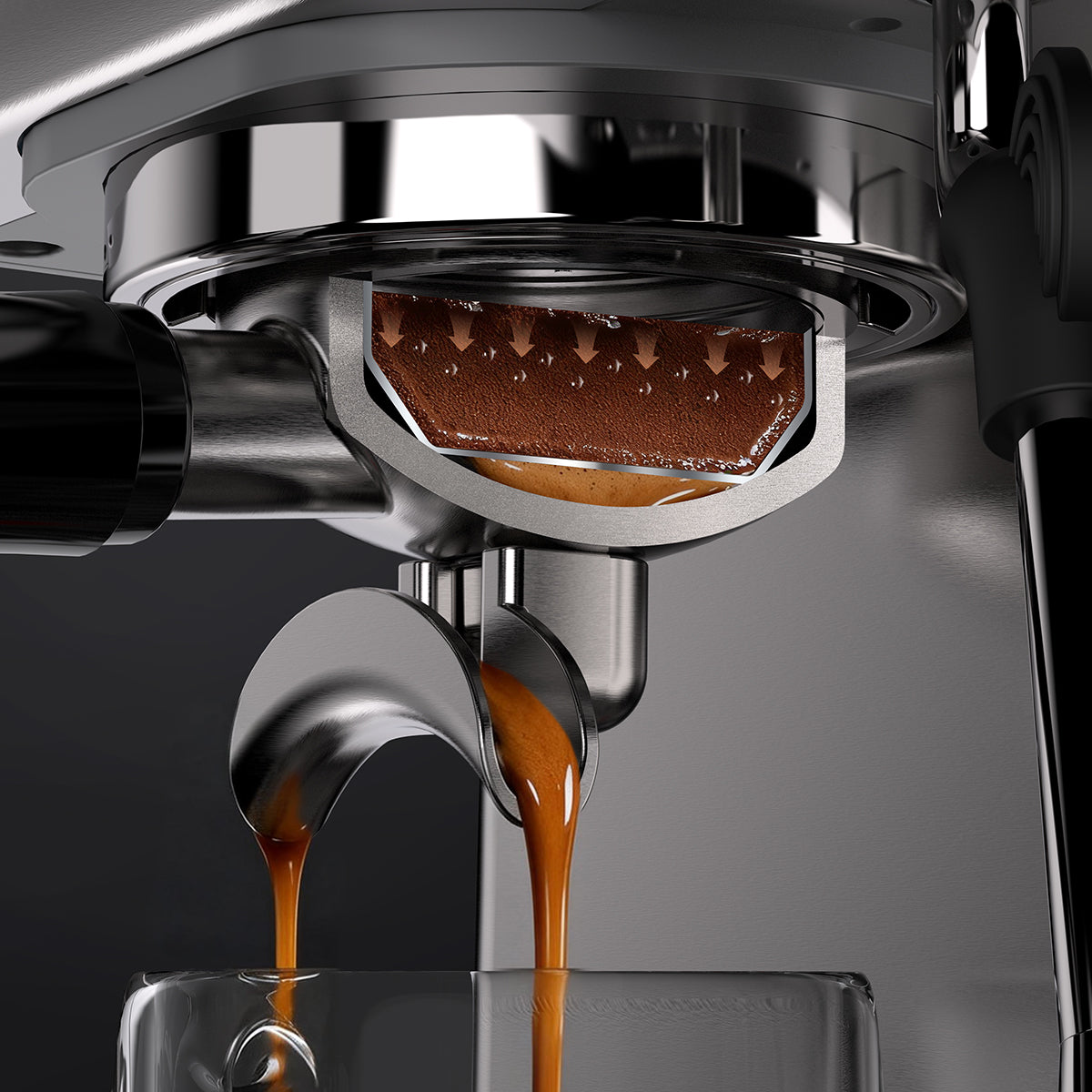 Machine à expresso semi-automatique HiBREW H10 | Pompe 15 bars | Réservoir 1,8 L | Température réglable