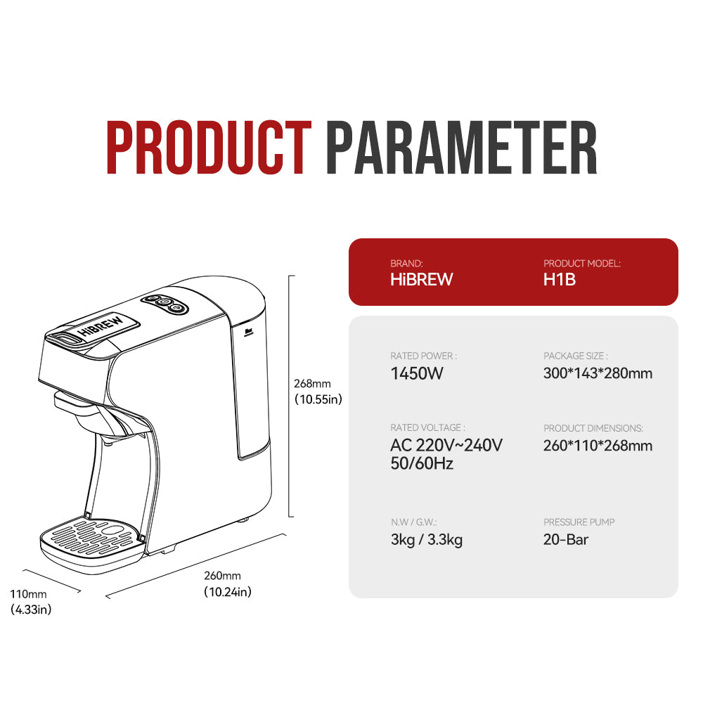 آلة صنع قهوة كبسولة 6 في 1 من HiBREW H1B