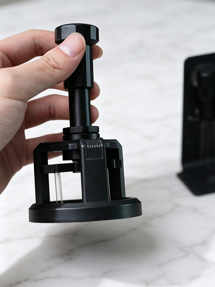 HiBREW 51mm Press & Spin WDT Tool - Magnetic Espresso Coffee Powder Distributor (Aluminum & Stainless Steel)