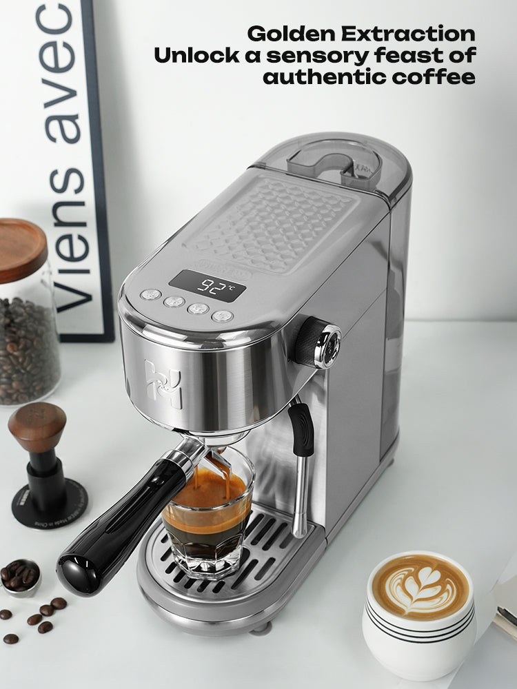HiBREW H10B Lite Semi-Automatic Espresso Machine with Milk Frother | Adjustable Temp & Volume Stainless Steel Coffee Maker for Home