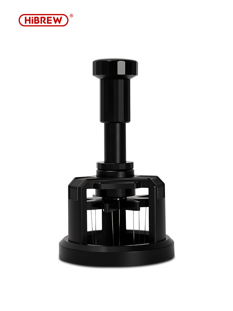 HiBREW 51mm Press & Spin WDT Tool - Magnetic Espresso Coffee Powder Distributor (Aluminum & Stainless Steel)