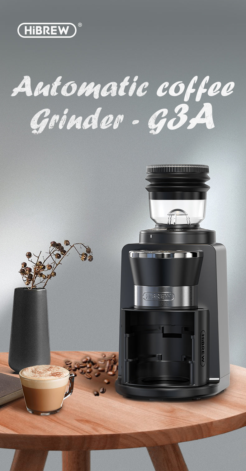 HiBREW Automatic Burr Mill Electric Coffee Grinder with 31 Gears Visual Bean Storage G3A