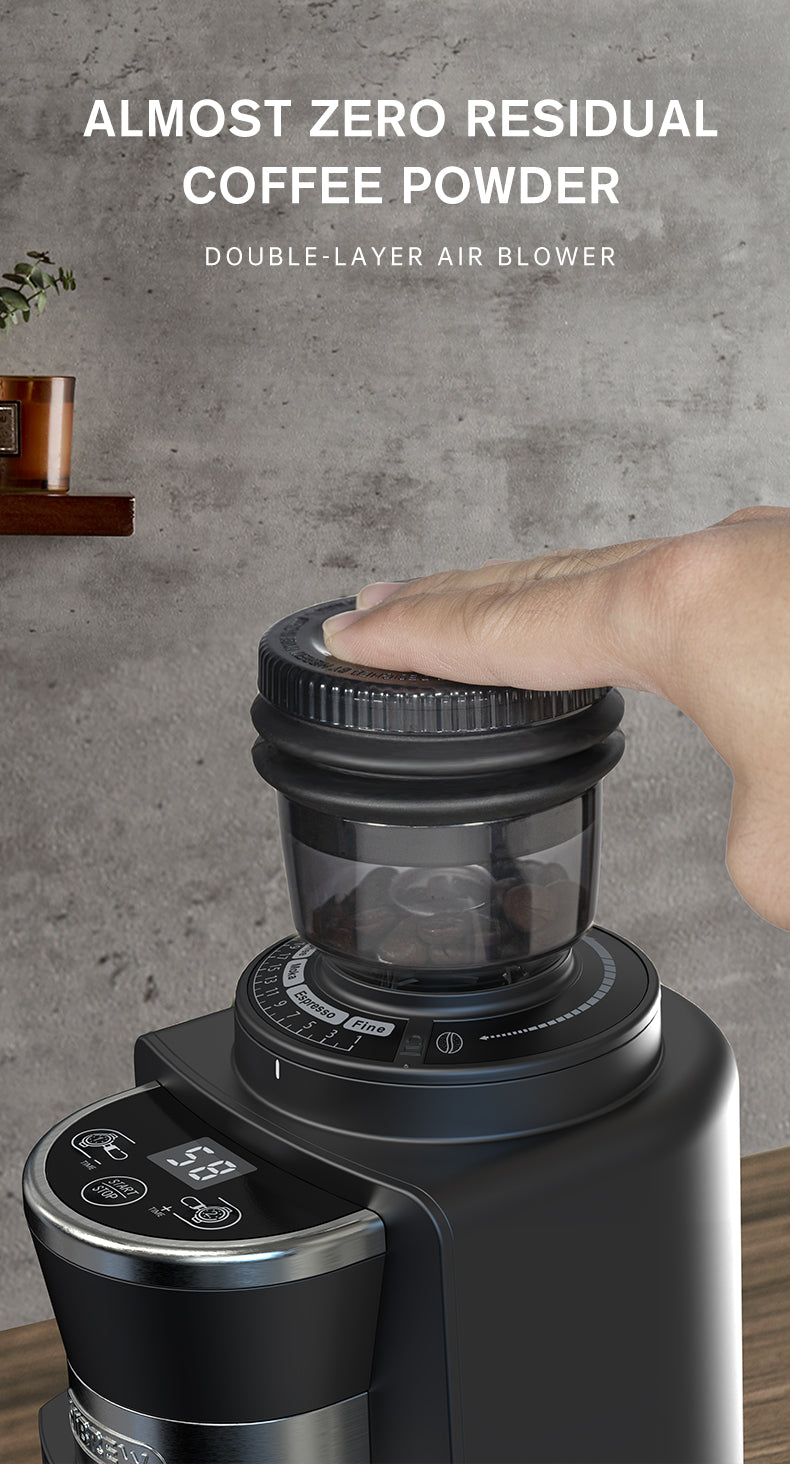 HiBREW Automatic Burr Mill Electric Coffee Grinder with 31 Gears Visual Bean Storage G3A