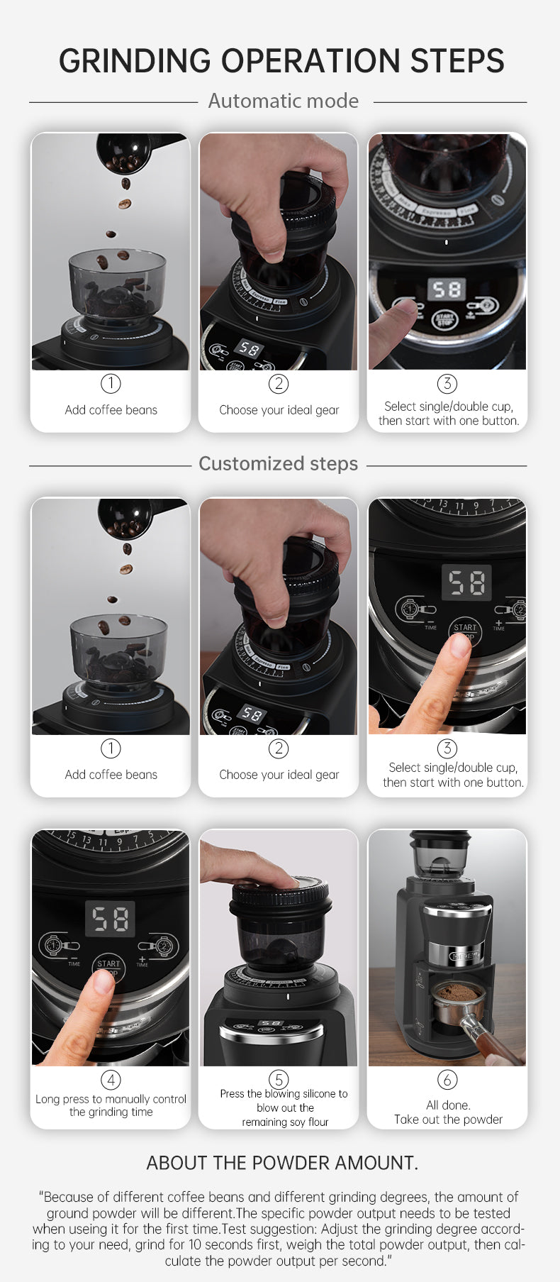 HiBREW Automatic Burr Mill Electric Coffee Grinder with 31 Gears Visual Bean Storage G3A