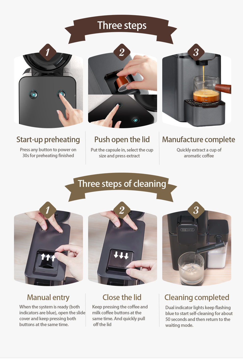 HiBREW Nes Kapsel-Kaffeemaschine H15