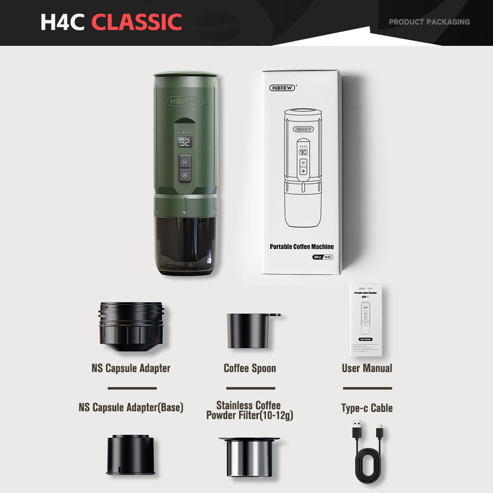 HiBREW H4C – Portable Espresso Maker with Detachable Battery