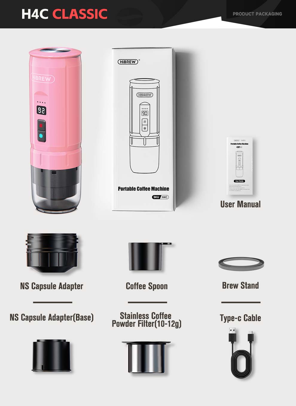 HiBREW H4C – Portable Espresso Maker with Detachable Battery