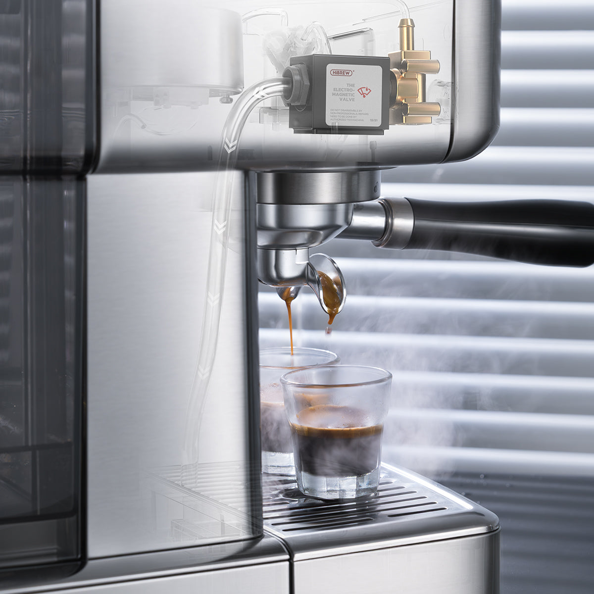 Machine à expresso semi-automatique HiBREW H10 | Pompe 15 bars | Réservoir 1,8 L | Température réglable