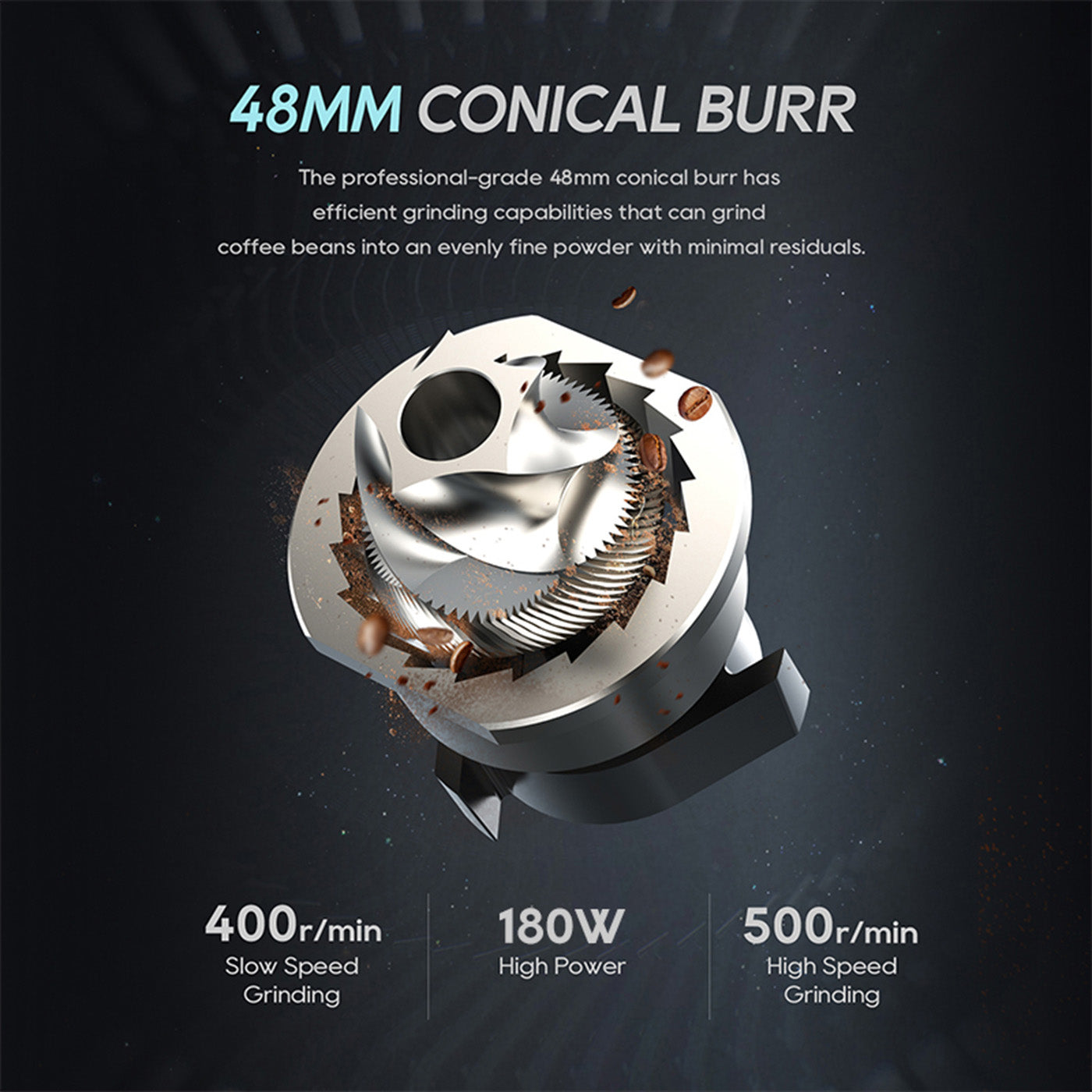 HiBREW G5 48mm Conical Burr Electric Coffee Grinder