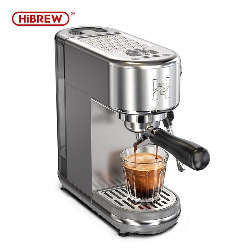 HiBREW H10B Lite Semi-Automatic Espresso Machine with Milk Frother | Adjustable Temp & Volume Stainless Steel Coffee Maker for Home
