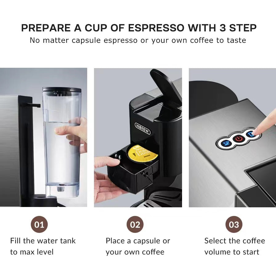 Machine à café HiBrew, Conception compatible 3 en 1