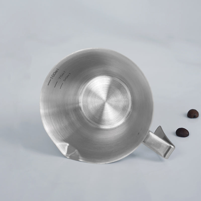 HiBREW 100ml Espresso Measuring Pitcher - Ergonomic Open-End Handle - 304 Stainless Steel