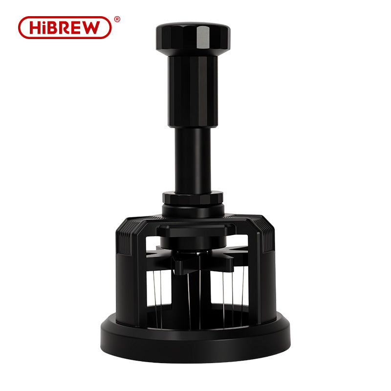 HiBREW 51mm Press & Spin WDT Tool - Magnetic Espresso Coffee Powder Distributor (Aluminum & Stainless Steel)