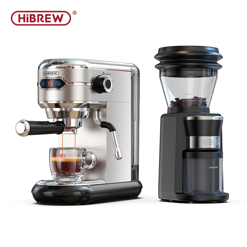 HiBREW Coffee Maker Cafetera 19 Bar Inox Semi Automatic Super Slim ESE POD& Powder Espresso Cappuccino Machine Hot Water H11