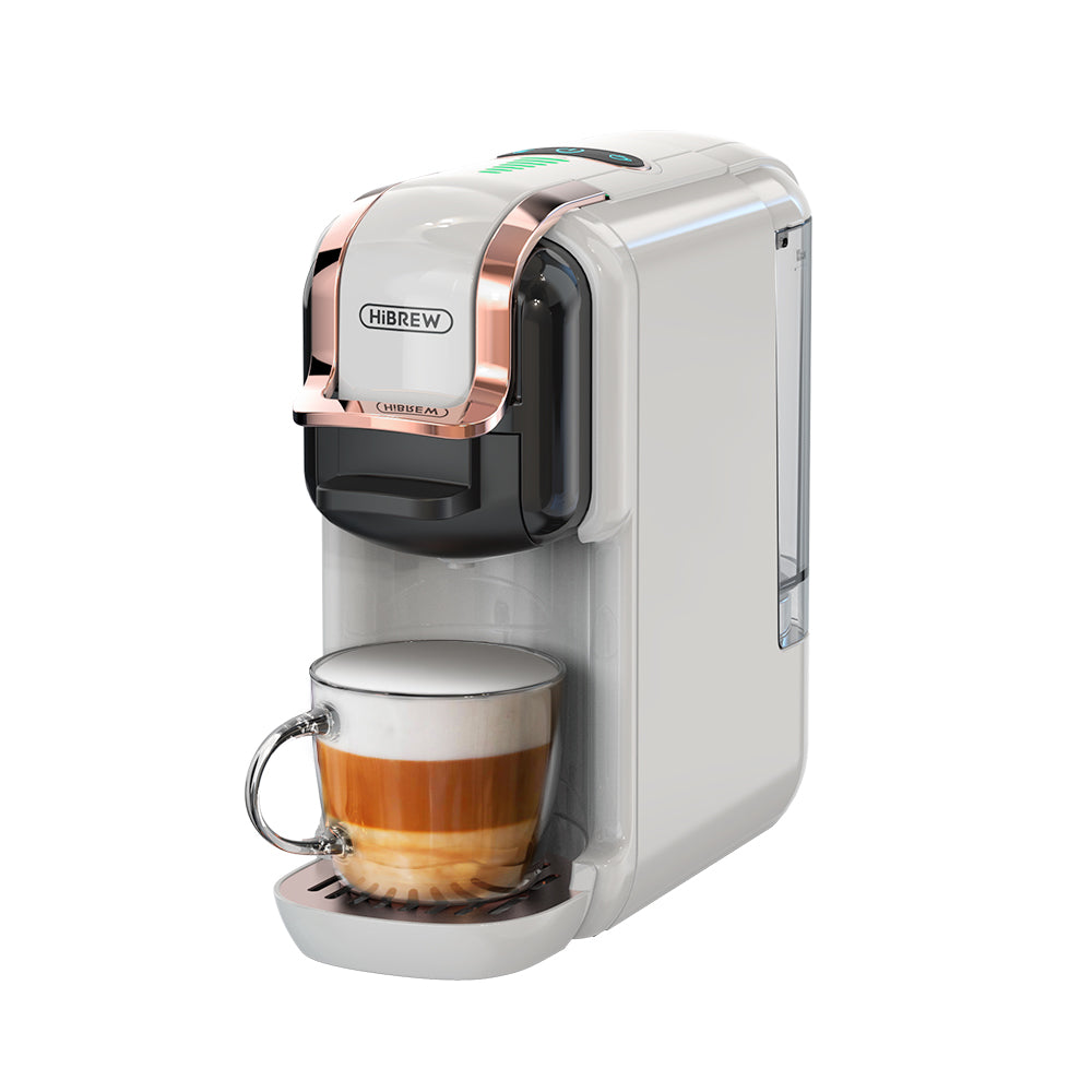 HiBREW 5 in 1 Multiple Capsule Coffee Machine Hot/Cold DG Cappuccino Nes Small Capsule ESE Pod Ground Coffee Cafeteria 19Bar H2B