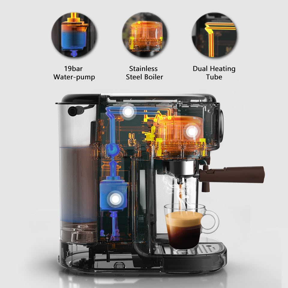 HiBREW Halbautomatische Kaffeemaschine H8A 